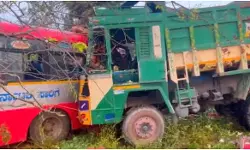 ബസും ലോറിയും കൂട്ടിയിടിച്ച് 4 പേര്‍ മരിച്ചു