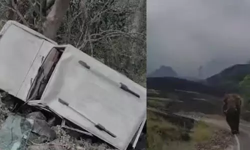 വാല്പ്പാറയില് വൈദ്യുതിവകുപ്പിന്റെ ജീപ്പ് കൊമ്പില് കോര്ത്ത് വലിച്ചെറിഞ്ഞ് കാട്ടാന വാല്പ്പാറയില് വൈദ്യുതിവകുപ്പിന്റെ ജീപ്പ് കൊമ്പില് കോര്ത്ത് വലിച്ചെറിഞ്ഞ് കാട്ടാന