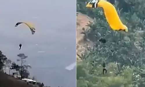 പാരാ ഗ്ലൈഡിങ്ങിനിടെ വിനോദസഞ്ചാരി മരിച്ചു (വീഡിയോ) പാരാ ഗ്ലൈഡിങ്ങിനിടെ വിനോദസഞ്ചാരി മരിച്ചു (വീഡിയോ)