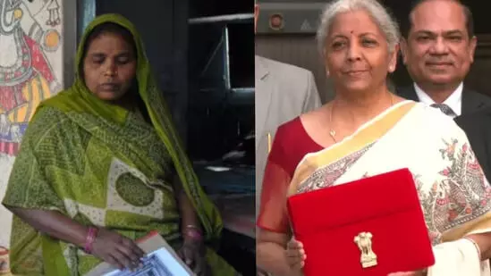 ബജറ്റ് ദിനത്തില് ധനമന്ത്രി പാര്ലമെന്റിലെത്തിയത് ദുലാരി ദേവി സമ്മാനിച്ച സാരിയില് ബജറ്റ് ദിനത്തില് ധനമന്ത്രി പാര്ലമെന്റിലെത്തിയത് ദുലാരി ദേവി സമ്മാനിച്ച സാരിയില്