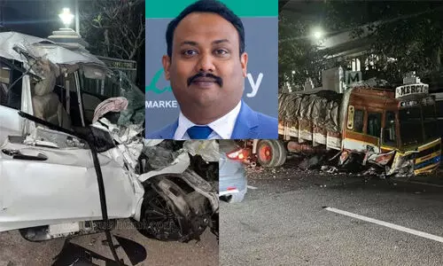 കാര് ലോറിയുമായി കൂട്ടിയിടിച്ച് സിപിഎം നേതാവിന്റെ മകന് മരിച്ചു കാര് ലോറിയുമായി കൂട്ടിയിടിച്ച് സിപിഎം നേതാവിന്റെ മകന് മരിച്ചു