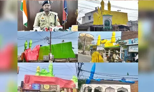 ഹോളി ആഘോഷം; ഷാജഹാന്പൂരിലെ 60 മുസ്ലിം പള്ളികള് ടാര്പോളിന് കൊണ്ട് മൂടി (വീഡിയോ) ഹോളി ആഘോഷം; ഷാജഹാന്പൂരിലെ 60 മുസ്ലിം പള്ളികള് ടാര്പോളിന് കൊണ്ട് മൂടി (വീഡിയോ)