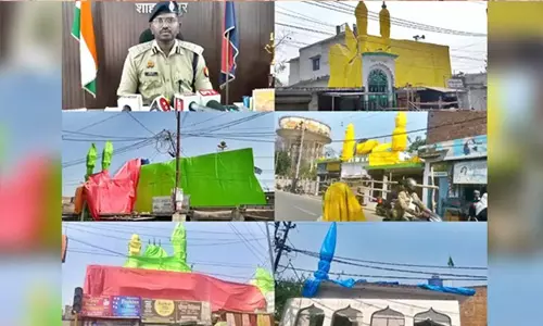 ഹോളി ആഘോഷം; ഷാജഹാന്‍പൂരിലെ 60 മുസ്‌ലിം പള്ളികള്‍ ടാര്‍പോളിന്‍ കൊണ്ട് മൂടി (വീഡിയോ)