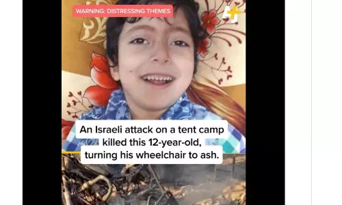 ഫലസ്തീനികള്‍ താമസിക്കുന്ന ടെന്റിലേക്ക് മിസൈല്‍ വിട്ട് ഇസ്രായേല്‍; തളര്‍വാതം ബാധിച്ച ഫലസ്തീന്‍ കുട്ടി വെന്തു മരിച്ചു