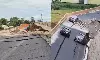 മലപ്പുറത്ത് ദേശീയപാത ഇടിഞ്ഞ് സര്‍വീസ് റോഡിലേക്ക് വീണു; മൂന്നു കാറുകള്‍ തകര്‍ന്നു