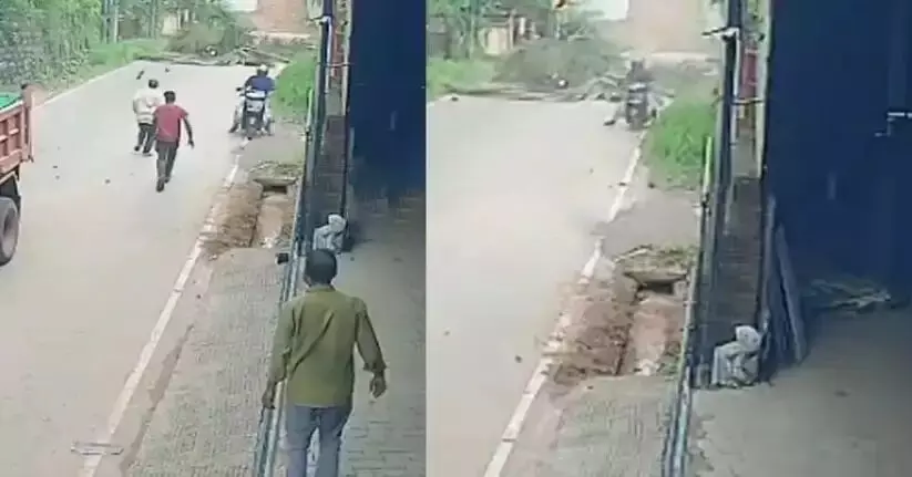 കണ്ണൂരില്‍ റോഡിലേക്ക് തെങ്ങ് പൊട്ടിവീണ് ബൈക്ക് യാത്രികന് ഗുരുതരപരിക്ക്