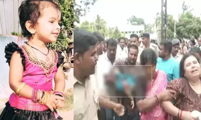 നായയുടെ  കടിയേറ്റ കുട്ടിയെ ആശുപത്രിയില്‍ കൊണ്ടുപോകവെ ബൈക്ക് പോലിസ് തടഞ്ഞു; ലോറി ദേഹത്ത് കയറി കുട്ടി മരിച്ചു