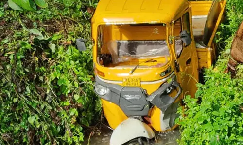 മോഷണ വസ്തുക്കള്‍ കടത്തിയ പെട്ടി ഓട്ടോ തോട്ടില്‍ വീണു; കള്ളന്‍ രക്ഷപ്പെട്ടു
