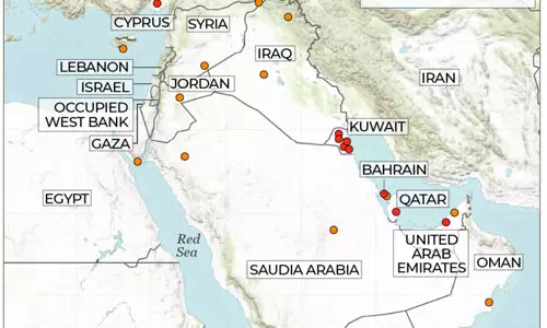 പശ്ചിമേഷ്യയില് യുഎസിനുള്ളത് 19 സൈനികത്താവളങ്ങള് പശ്ചിമേഷ്യയില് യുഎസിനുള്ളത് 19 സൈനികത്താവളങ്ങള്