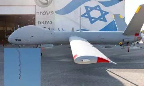 ഇസ്രായേലിന്റെ ഹെര്‍മിസ് ഡ്രോണ്‍ വെടിവച്ചിട്ട് ഇറാന്‍ (വീഡിയോ)