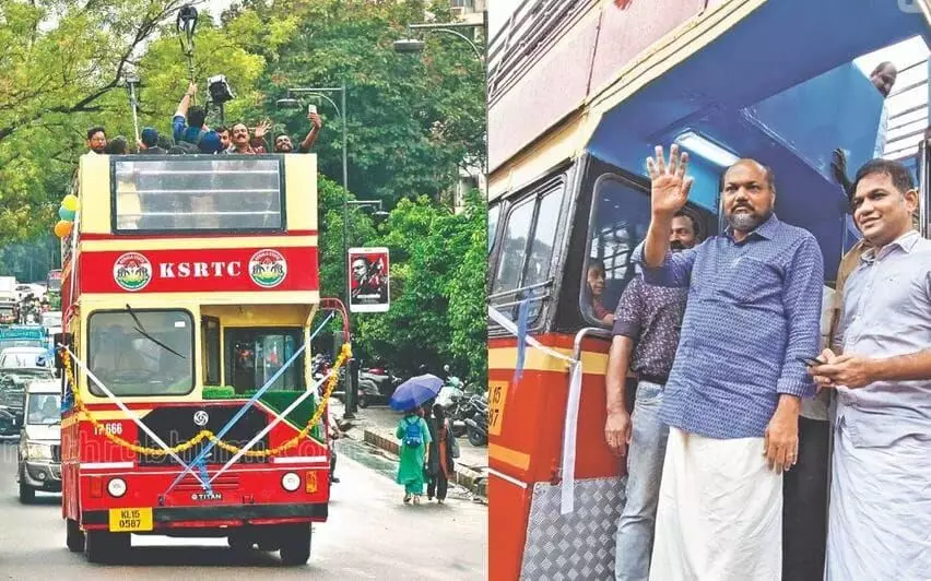 കെഎസ്ആർടിസി ഡബിൾ ഡെക്കർ യാത്ര ആരംഭിച്ചു. കെഎസ്ആർടിസി ഡബിൾ ഡെക്കർ യാത്ര ആരംഭിച്ചു.