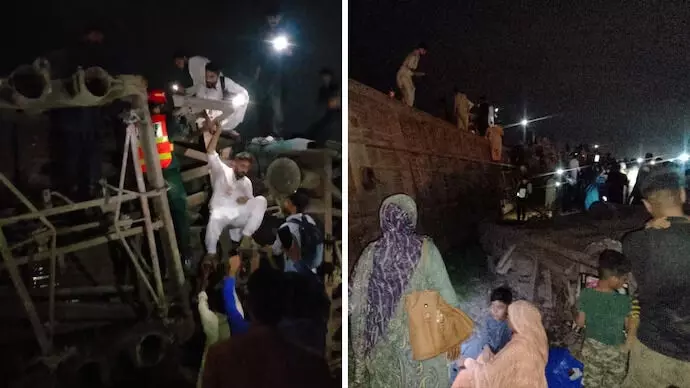 പാകിസ്താനില്‍ ട്രെയിന്‍ പാളം തെറ്റി; 30പേര്‍ക്ക് പരിക്ക്, മൂന്നുപേരുടെ നില ഗുരുതരം