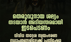 തെരുവുനായ ശല്യം തടയാൻ അടിയന്തരമായി ഇടപെടണം: എസ്ഡിപിഐ തെരുവുനായ ശല്യം തടയാൻ അടിയന്തരമായി ഇടപെടണം: എസ്ഡിപിഐ