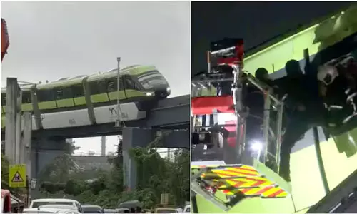 മുംബൈയില്‍ മോണോറെയില്‍ യാത്രക്കിടെ നിശ്ചലമായി; കുടുങ്ങി യാത്രക്കാര്‍