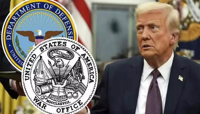 അമേരിക്കയിലെ പ്രതിരോധ വകുപ്പിന്റെ പേര് മാറ്റി ഡോണള്ഡ് ട്രംപ്; ഇനി യുദ്ധ വകുപ്പ് അമേരിക്കയിലെ പ്രതിരോധ വകുപ്പിന്റെ പേര് മാറ്റി ഡോണള്ഡ് ട്രംപ്; ഇനി യുദ്ധ വകുപ്പ്