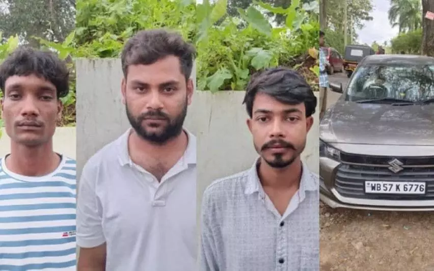 കാറിൽ ഒളിപ്പിച്ച് കഞ്ചാവ് കടത്ത്; പെരുമ്പാവൂരിൽ 90 കിലോ കഞ്ചാവുമായി മൂന്ന് പേർ അറസ്റ്റിൽ