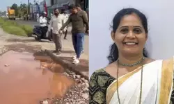 സ്‌കൂട്ടര്‍ റോഡിലെ കുഴിയിലേക്ക് മറിഞ്ഞു; ലോറിയിടിച്ച് യുവതിക്ക് ദാരുണാന്ത്യം