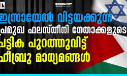 ഇസ്രായേല്‍ വിട്ടയക്കുന്ന പ്രമുഖ ഫലസ്തീനി നേതാക്കളുടെ പട്ടിക പുറത്തുവിട്ട് ഹീബ്രു മാധ്യമങ്ങള്‍