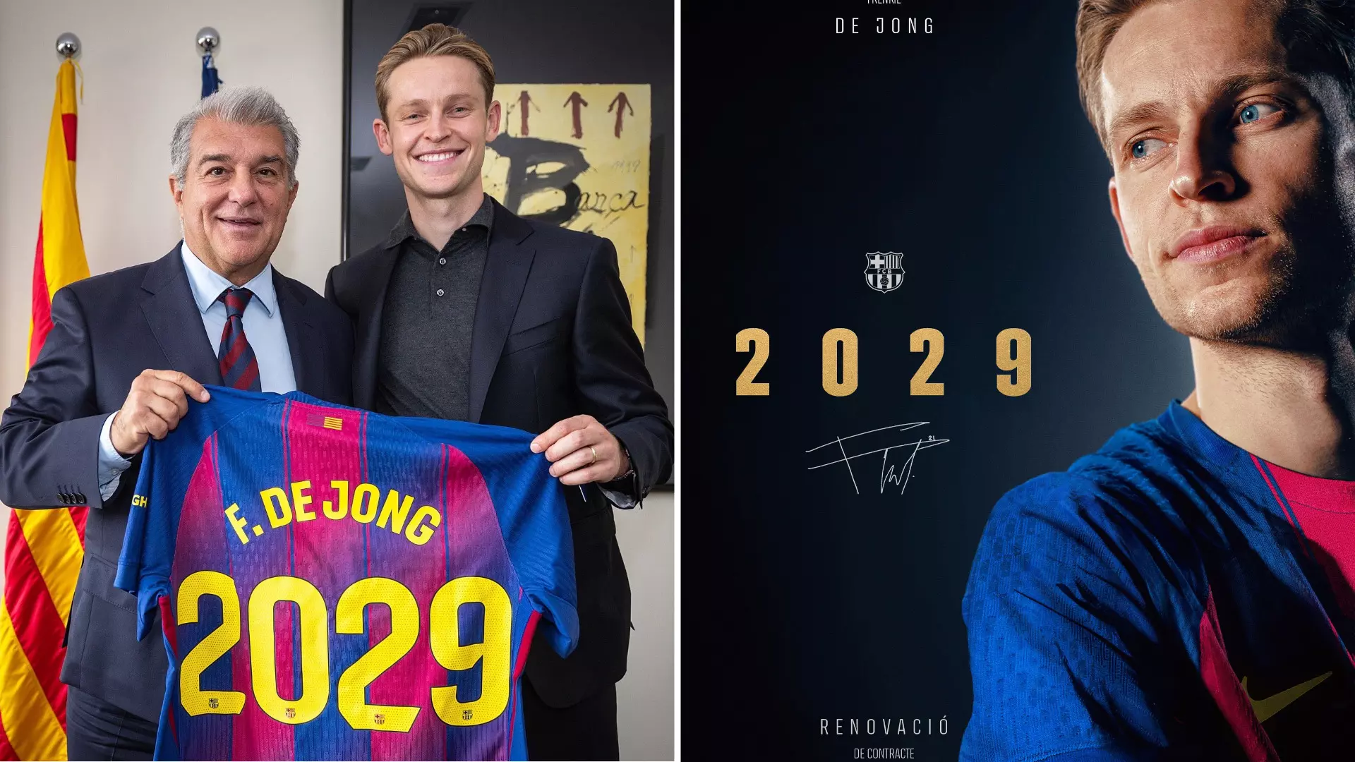 ഫ്രാങ്കി ഡി യോംങിന് ബാഴ്സയില് പുതിയ കരാര്; 2029 വരെ തുടരും ഫ്രാങ്കി ഡി യോംങിന് ബാഴ്സയില് പുതിയ കരാര്; 2029 വരെ തുടരും