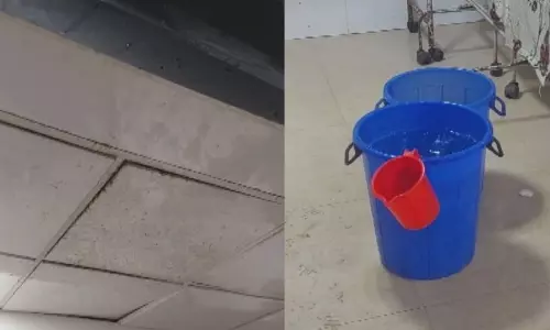 വെള്ളമുണ്ട് സൂക്ഷിക്കുക; മഴയില്‍ ചോര്‍ന്നൊലിച്ച് മഞ്ചേരി മെഡിക്കല്‍ കോളജ് ആശുപത്രിയുടെ അത്യാഹിത വിഭാഗം