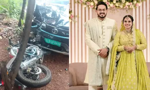 തിരുനാവായയില്‍ ബൈക്കും ഇലക്ട്രിക്ക് കാറും കൂട്ടിയിടിച്ച് ദമ്പതികള്‍ക്ക് ദാരുണാന്ത്യം