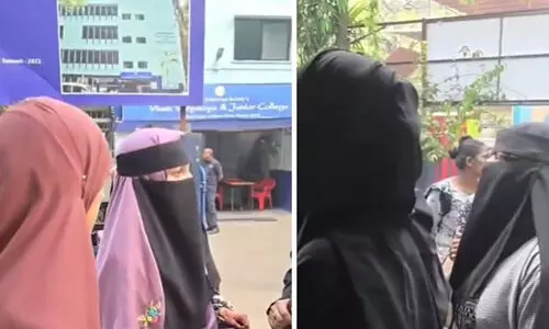 വിവേക് വിദ്യാലയ ജൂനിയര്‍ കോളജില്‍ ബുര്‍ഖ നിരോധിച്ചു; പ്രതിഷേധിച്ച് വിദ്യാര്‍ഥികള്‍