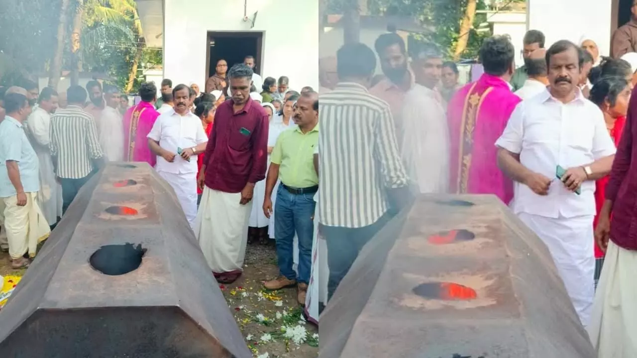 തേവലക്കര അരിനല്ലൂര്‍ മുട്ടം വിശുദ്ധ ദേവസഹായം പിള്ള പള്ളിയില്‍ മൃതദേഹം ദഹിപ്പിച്ചു; ഇനിമുതല്‍ അടക്കം ചെയ്യില്ല, തീരുമാനം സമീപവാസിയുടെ എതിര്‍പ്പില്‍