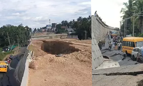 കൊല്ലം കൊട്ടിയത്ത് ദേശീയപാത ഇടിഞ്ഞുവീണ സംഭവം; റോഡില്‍ പെട്ടെന്ന് വിള്ളല്‍ ഉണ്ടാവുകയായിരുന്നു സ്‌കൂള്‍ ബസ് ഡ്രൈവര്‍