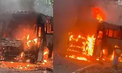 കണ്ണൂരില് ടൂറിസ്റ്റ് ബസിന് തീപിടിച്ചു കണ്ണൂരില് ടൂറിസ്റ്റ് ബസിന് തീപിടിച്ചു