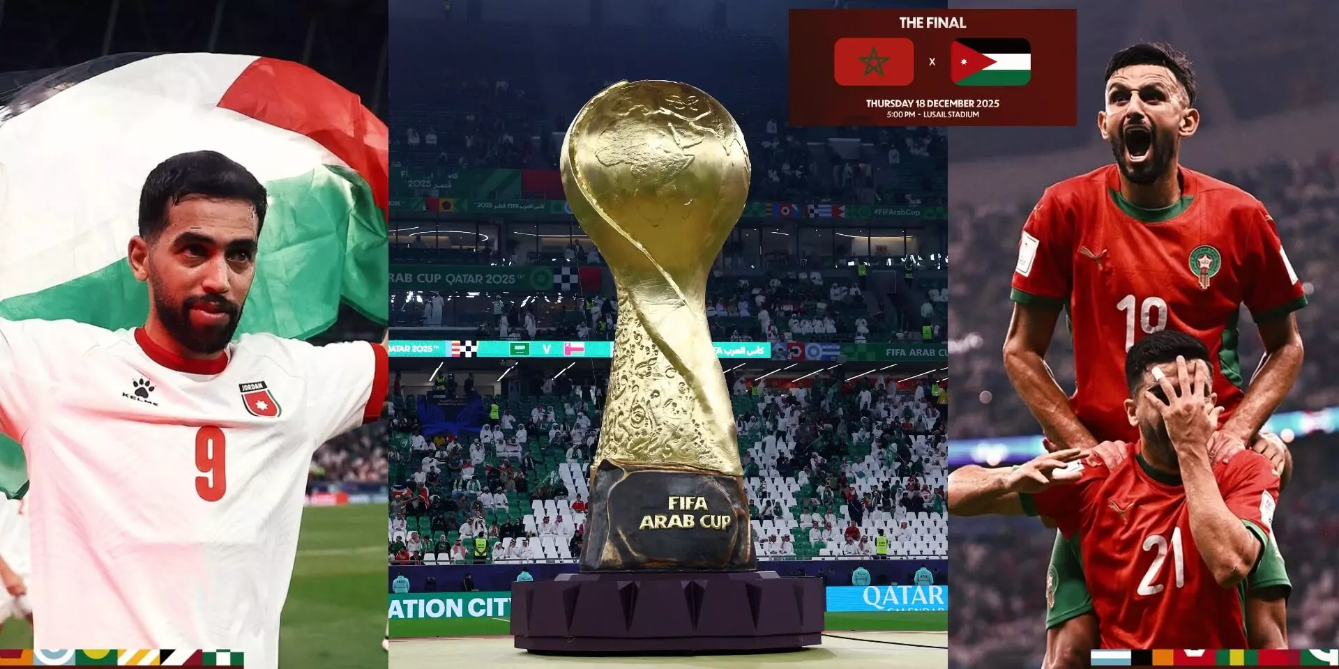 ഫിഫാ അറബ് കപ്പ് ഫൈനല് പോര് ഇന്ന്; മൊറോക്കോയും ജോര്ദ്ദാനും നേര്ക്കുനേര് ഫിഫാ അറബ് കപ്പ് ഫൈനല് പോര് ഇന്ന്; മൊറോക്കോയും ജോര്ദ്ദാനും നേര്ക്കുനേര്