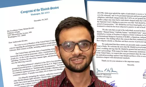 ഉമര്‍ ഖാലിദിന് ജാമ്യം നല്‍കണമെന്ന് യുഎസ് സെനറ്റര്‍മാര്‍