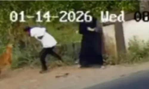 മദ്റസയില് നിന്നും വരുന്ന പെണ്കുട്ടിയെ ആക്രമിക്കാന് തെരുവുനായയുടെ ശ്രമം; രക്ഷിക്കാന് ശ്രമിച്ച നിര്മാണതൊഴിലാളിയെ കടിച്ച് കീറി (video) മദ്റസയില് നിന്നും വരുന്ന പെണ്കുട്ടിയെ ആക്രമിക്കാന് തെരുവുനായയുടെ ശ്രമം; രക്ഷിക്കാന് ശ്രമിച്ച നിര്മാണതൊഴിലാളിയെ കടിച്ച് കീറി (video)