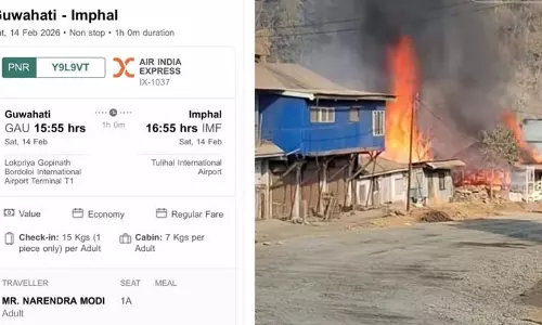 അസമില് നിന്ന് വെറും ഒരു മണിക്കൂര് മാത്രം ദൂരം, മണിപ്പൂരിലേക്ക് വരൂ; പ്രധാനമന്ത്രി നരേന്ദ്ര മോദിക്കായി വിമാന ടിക്കറ്റ് ബുക്ക് ചെയ്ത് കോണ്ഗ്രസ് അസമില് നിന്ന് വെറും ഒരു മണിക്കൂര് മാത്രം ദൂരം, മണിപ്പൂരിലേക്ക് വരൂ; പ്രധാനമന്ത്രി നരേന്ദ്ര മോദിക്കായി വിമാന ടിക്കറ്റ് ബുക്ക് ചെയ്ത് കോണ്ഗ്രസ്