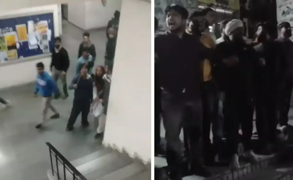 വി സിയുടെ ജാതി അധിക്ഷേപ പരാമര്‍ശം: ജെഎന്‍യുവില്‍ സംഘര്‍ഷം; വിദ്യാര്‍ഥികള്‍ക്ക് നേരെ കല്ലേറ്