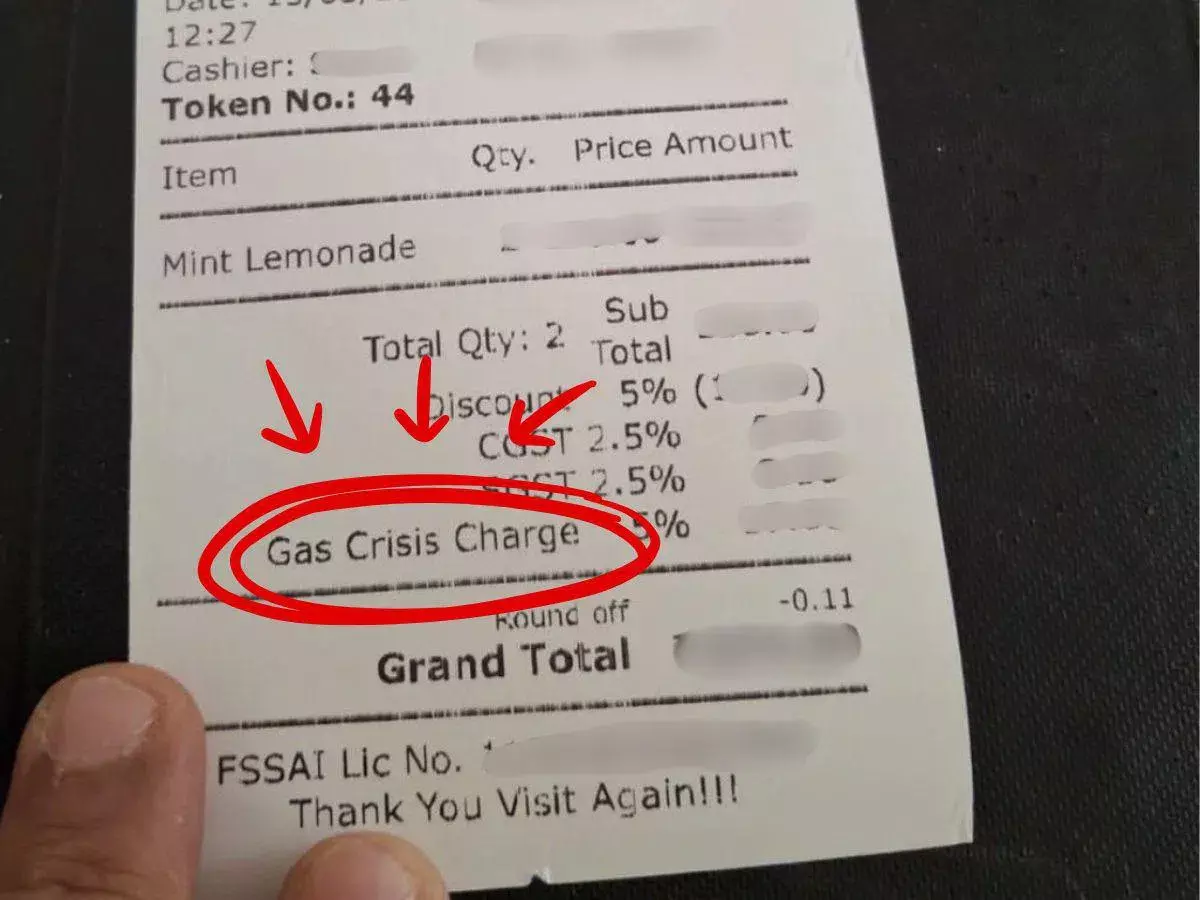 റെസ്റ്റോറന്റുകള്‍ ബില്ലില്‍ എല്‍പിജി ചാര്‍ജ് ഈടാക്കുന്നത് അനുവദനീയമെല്ലെന്ന് കേന്ദ്രം