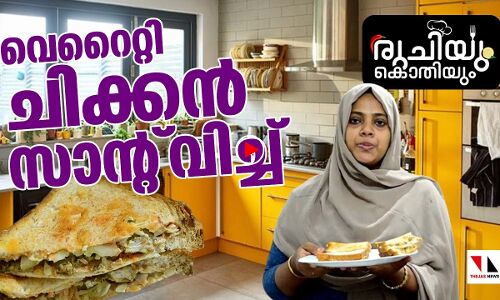 ചിക്കനും ബ്രെഡും കൊണ്ടൊരു വെറൈറ്റി സാന്റ് വിച്ച്|chicken sandwitch|ruchiyum kothiyum|THEJAS NEWS
