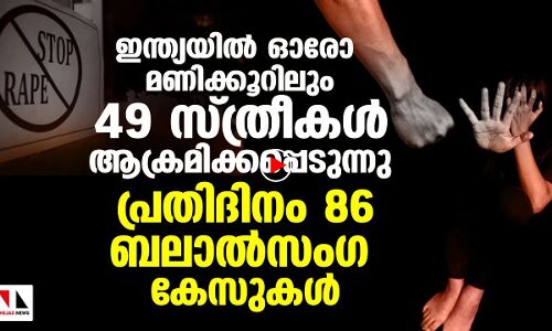 ഇന്ത്യയില്‍ ഓരോ മണിക്കൂറിലും 49 സ്ത്രീകള്‍ ആക്രമിക്കപ്പെടുന്നു