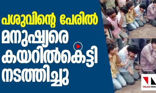പശുവിന്റെ പേരില്‍ 25 പേരെ കയറില്‍കെട്ടി വലിച്ചിഴച്ചു