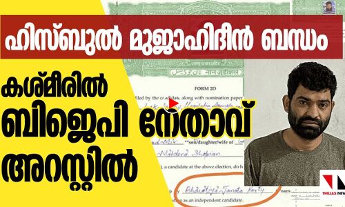 ഹിസ്ബുല്‍ മുജാഹിദ്ദീന്‍ ബന്ധം: കശ്മീരില്‍ ബിജെപി നേതാവ് അറസ്റ്റില്‍